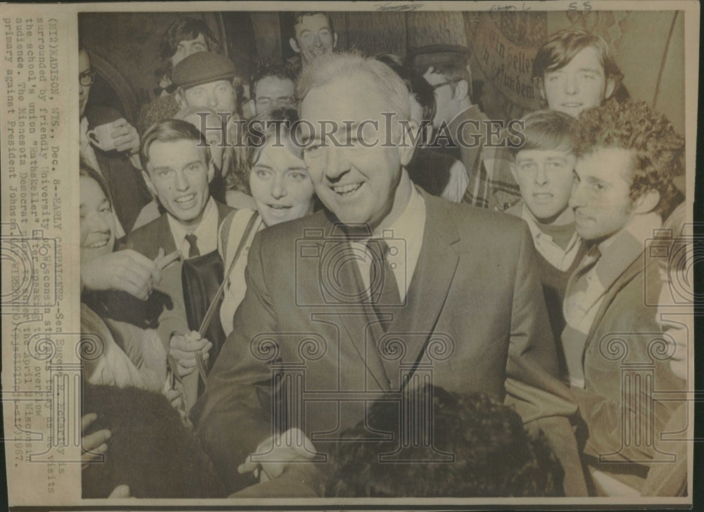 1967 Sen. Eugene McCarthy University of Wis - Historic Images