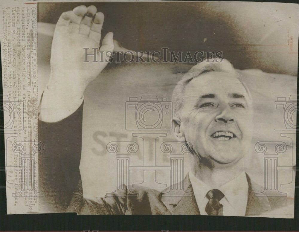 1968 Eugene McCarthy Senator Convention - Historic Images