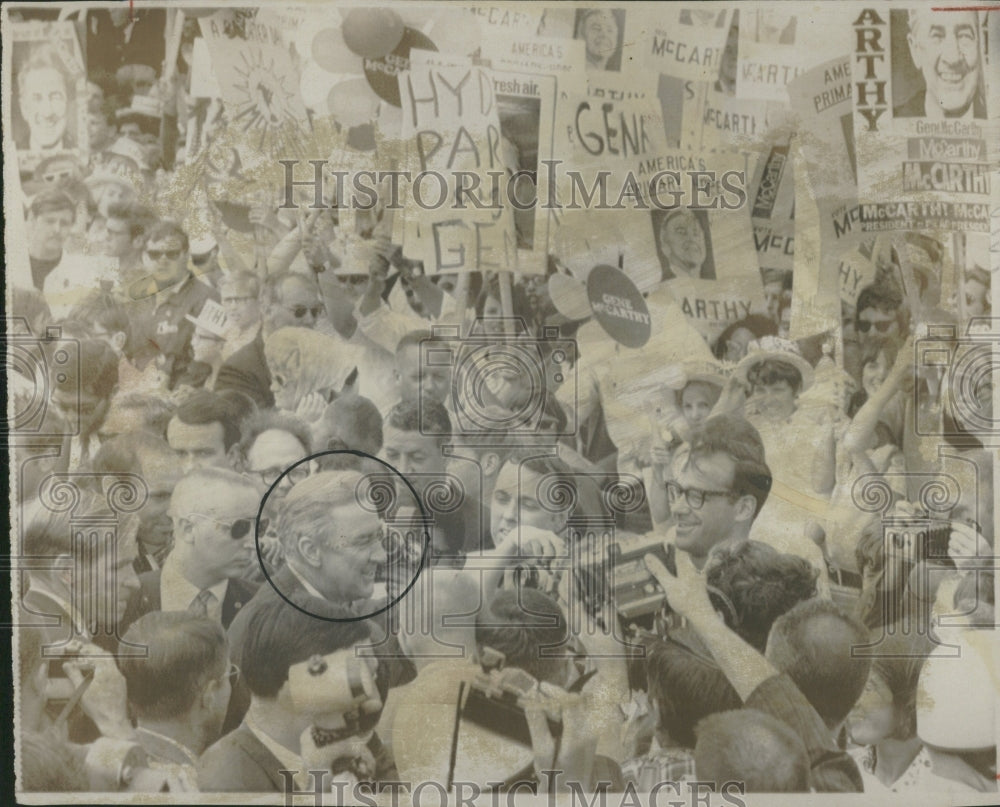 1968 Sen. Eugene McCarthy Greeting Voters - Historic Images