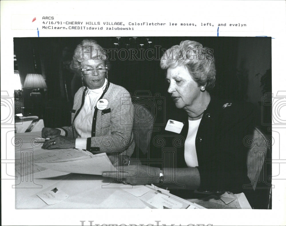 1991 Co Hist Soc Members Moses and McClearn - Historic Images