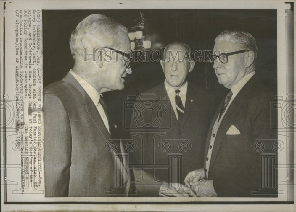 1969 Barry Goldwater Paul Fannin Senators - Historic Images