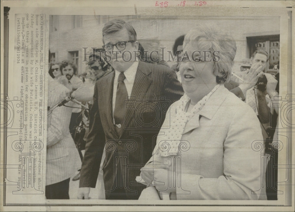 1974 Sentenced Obstructing Justice Charles - Historic Images