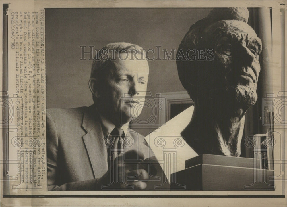 1969 Rep. Paul Findley In DC Capitol Office - Historic Images