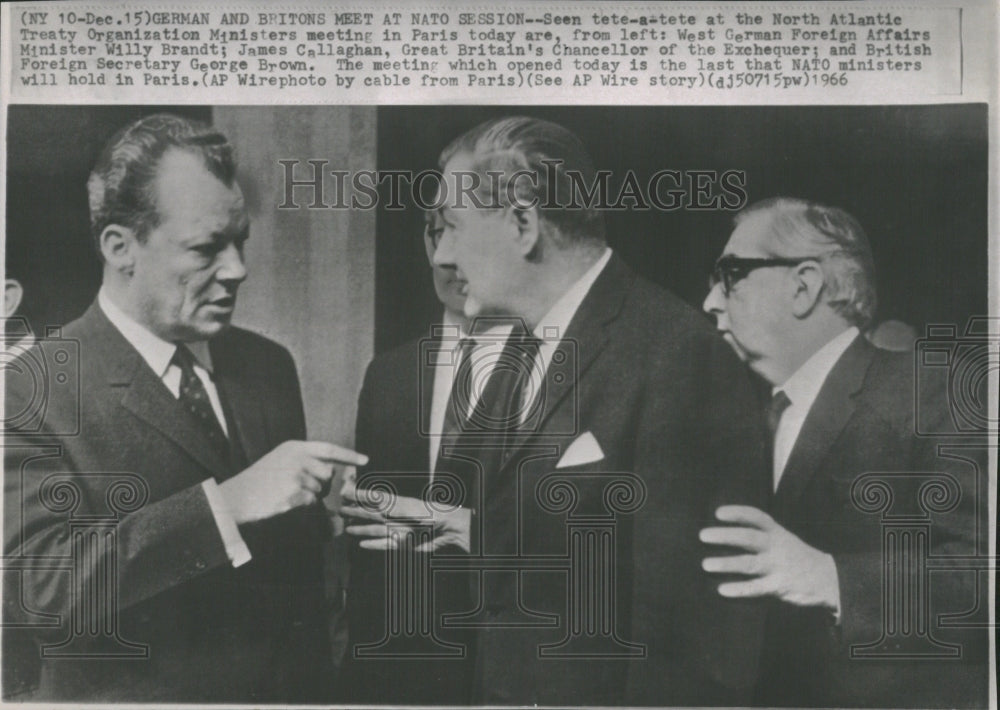 1966 James Callaghan George Brown Paris - Historic Images