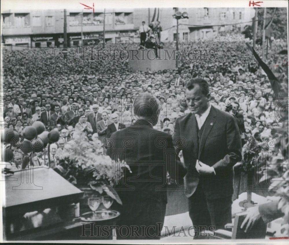 1962 Willy Brandt Konrad Adenauer Germany - Historic Images