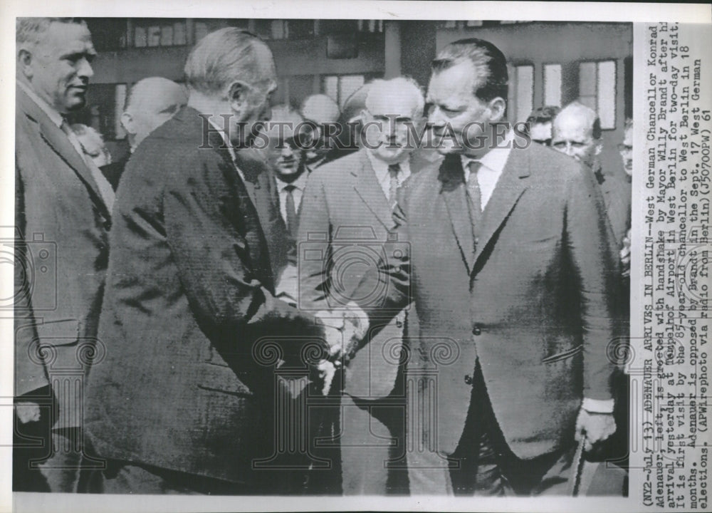 1961 Opponents Adenauer Brandt West Berlin - Historic Images