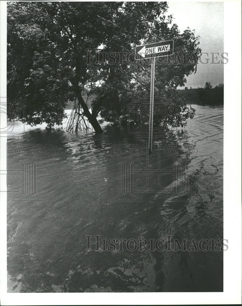 1981 Road East Van Duke Flood Traffic - Historic Images