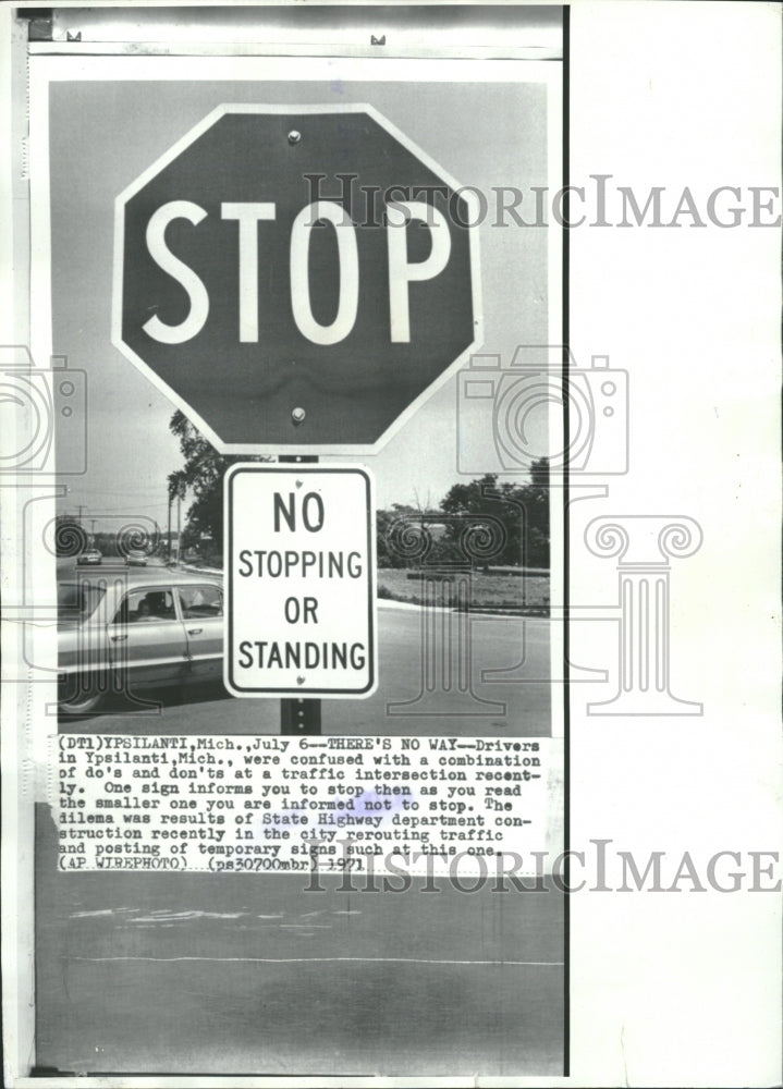 1971 Traffic Sign Drivers Ypsilanti MI - Historic Images
