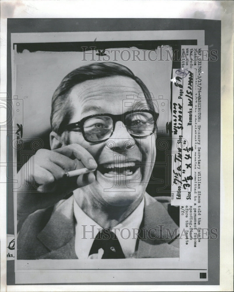 1976 William Simon businessman secretary - Historic Images