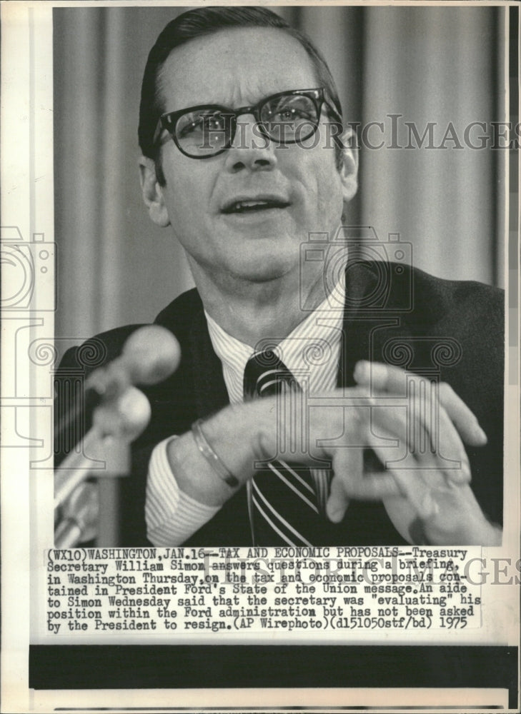 1975 Tax Economic Proposals William Simon - Historic Images