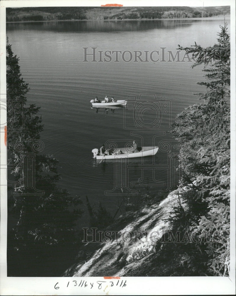 1965 Fishermen on Lennan Lake - Historic Images