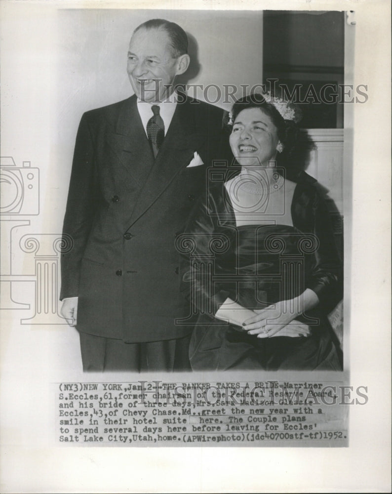 1952 Marriner S. Eccles US Banker Economist - Historic Images