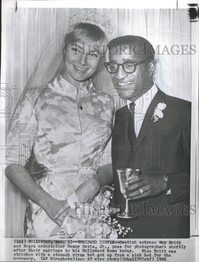 1960 Sammy Davis Jr May Britt Wedding - Historic Images