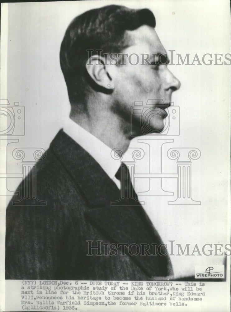 1936 Duke British Throne King Edward VIII - Historic Images