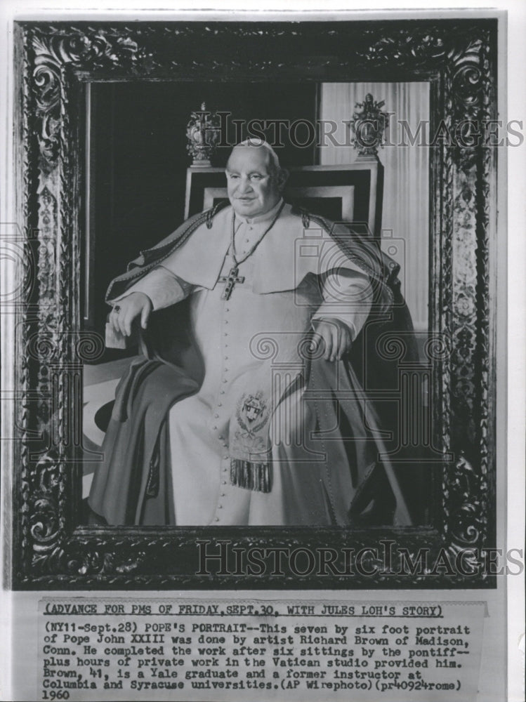 1960 Pope John XXIII Portrait Richard Brown - Historic Images