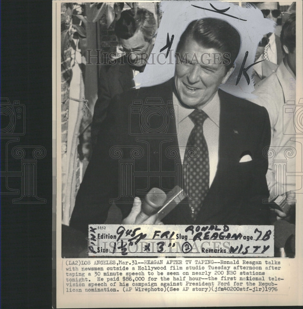 1976 Ronald Reagan Hollywood Studio Taping - Historic Images