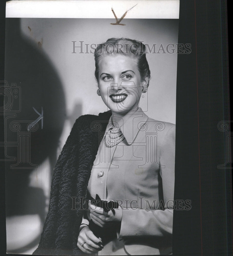 1949 Jane Foster Model Fashion Suit Black - Historic Images