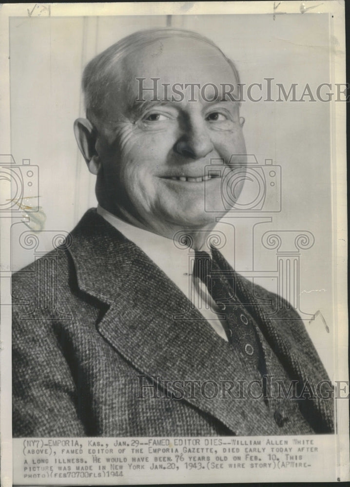 1944 Famed editor dies William Allen white - Historic Images