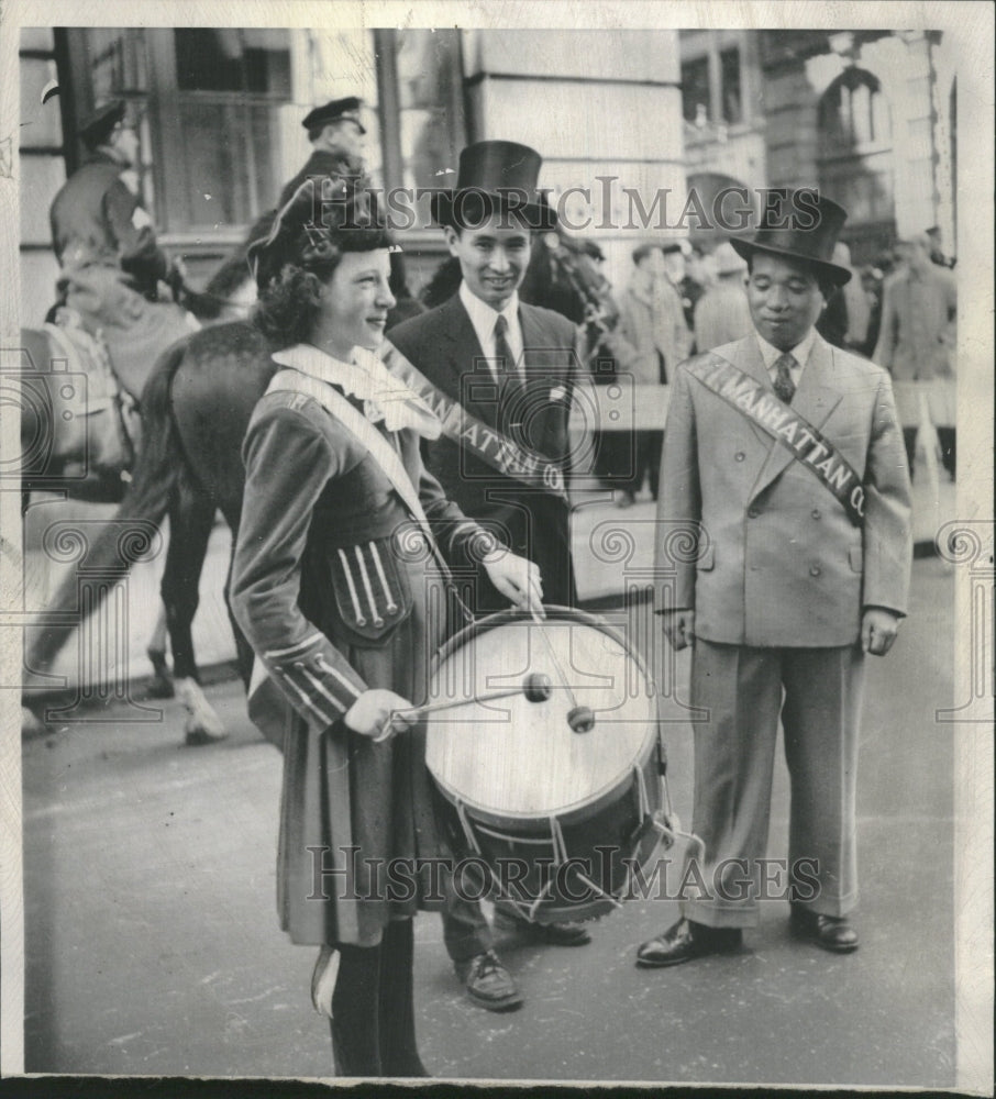 1957 Beating Drums St Patrick Day Paraders - Historic Images