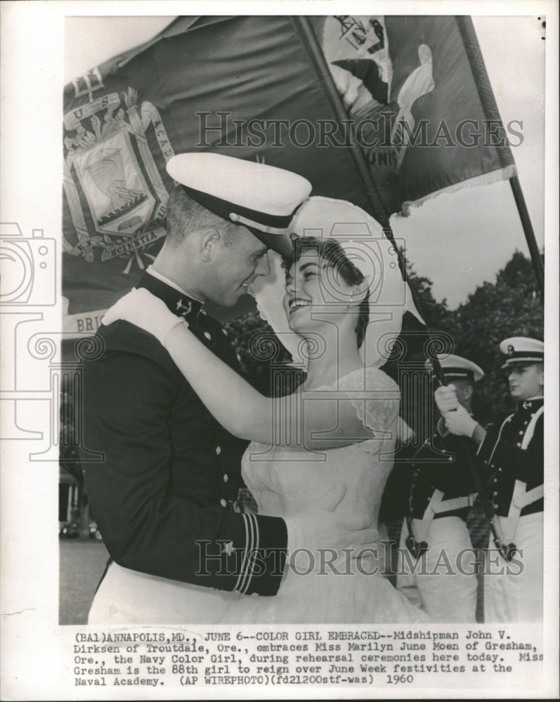 1960 John V Dirksen Marilyn June Moen Navy - Historic Images