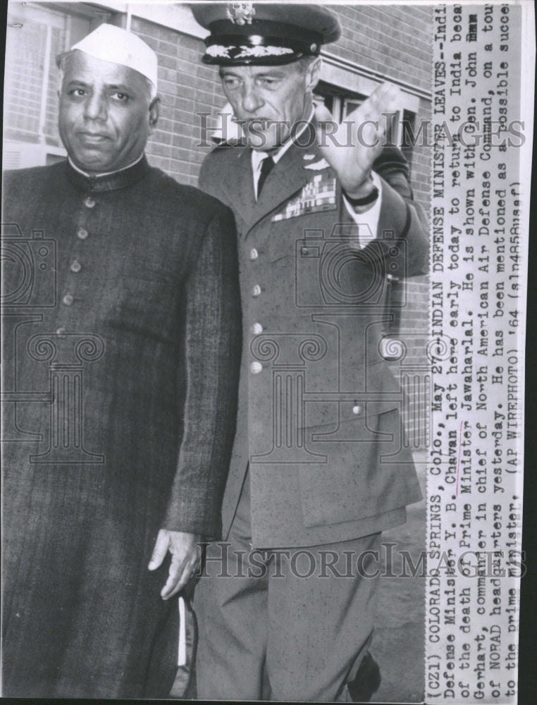 1964 Indian Defense Minister Leaves Chavan - Historic Images