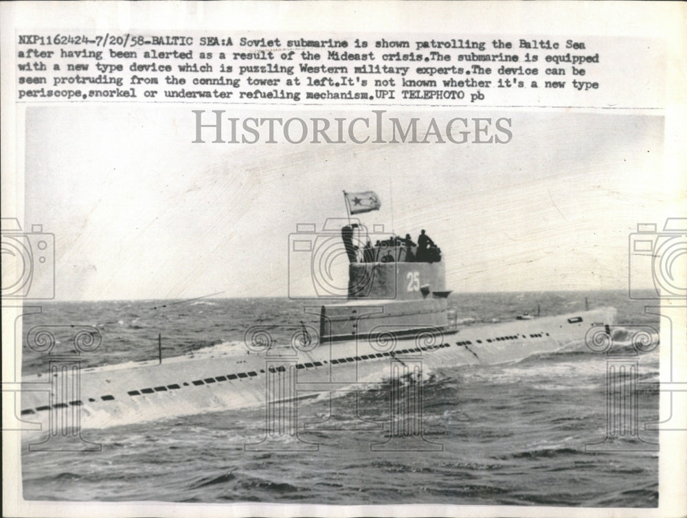 1958 Soviet Submarine Baltic Puzzle Experts - Historic Images