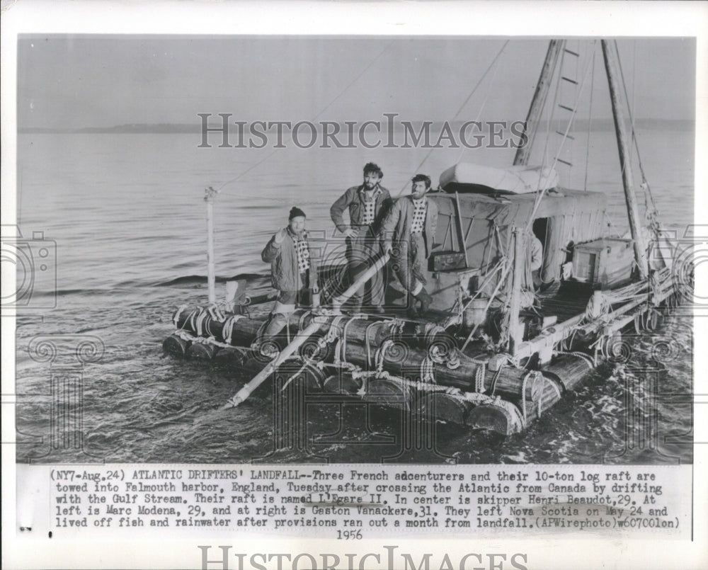 1956 Adventurers Cross Atlantic In Raft - Historic Images