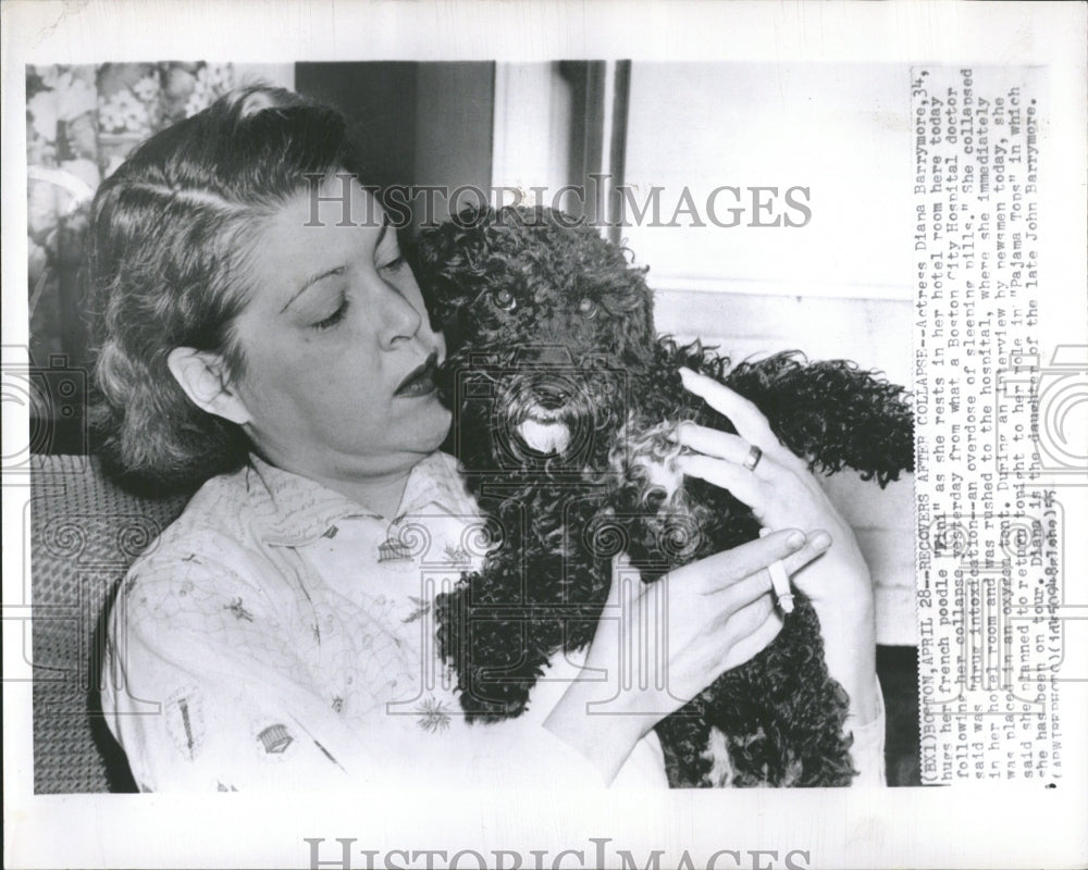 1955 Diana Barrymore French Actress Recover - Historic Images