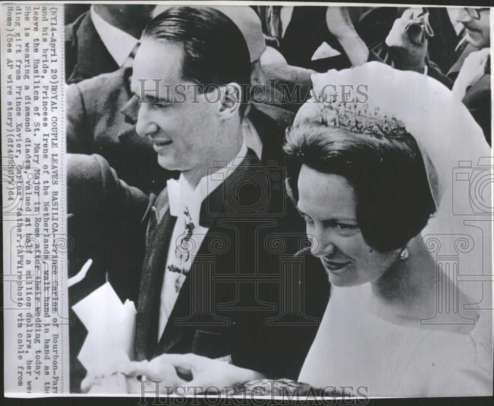 1964 Princess Irene Prince Carlos Wedding - Historic Images