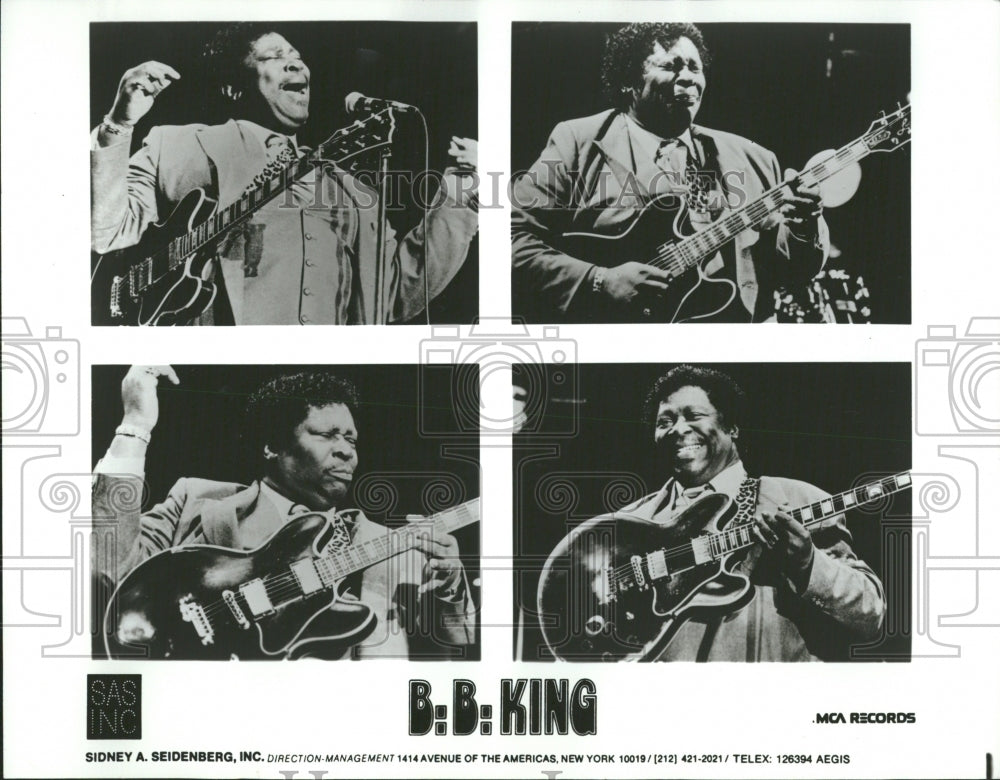 1991 Riley B King American Blues Guitarist - Historic Images