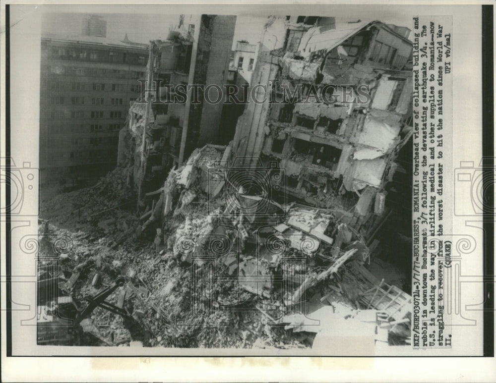 1977 Colapse Building Downstown Earth Quake - Historic Images