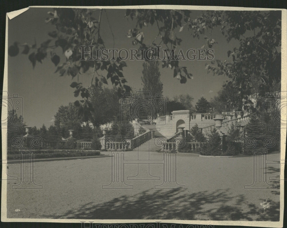1928 John Evans Home curved stairway - Historic Images
