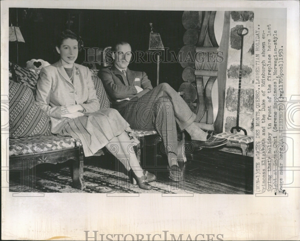 1951 Princess Elizabeth Duke Edinburgh Chai - Historic Images