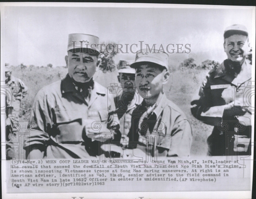 1963 Gen. Doung Van Min Song Mao Inspection - Historic Images