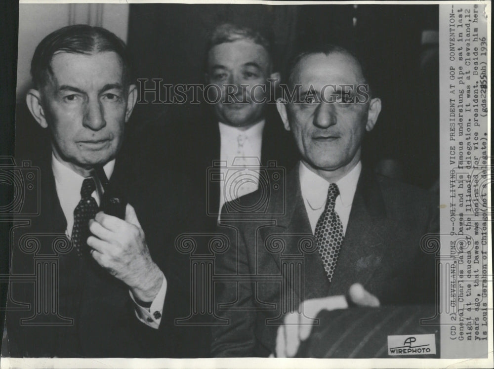 1936 Charles Gates Dawes GOP Sat Delegation - Historic Images