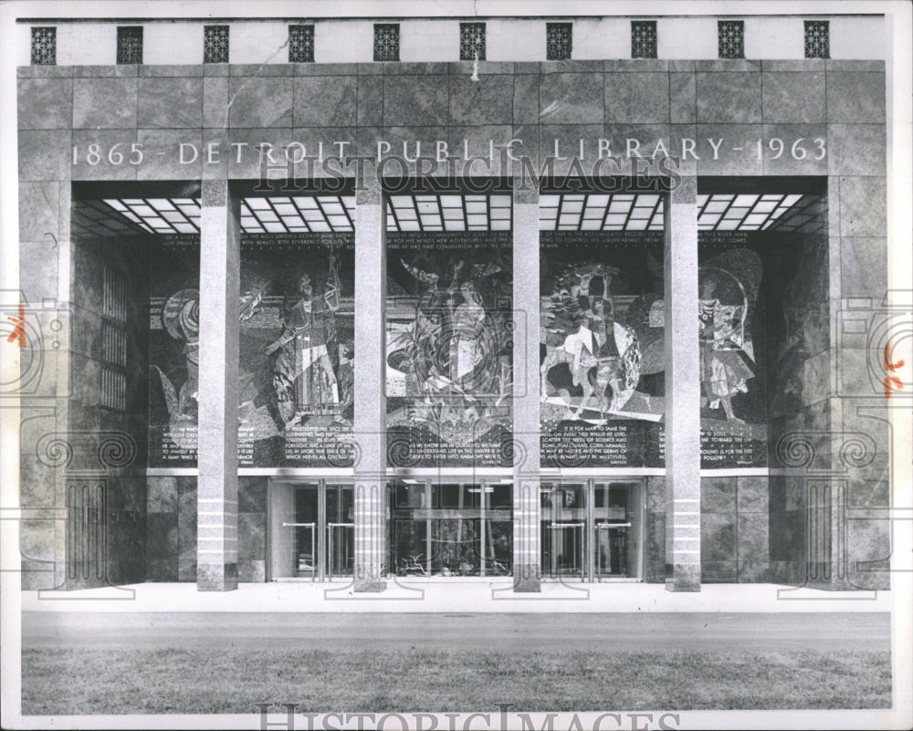 1963 Detroit Library New Exterior - Historic Images