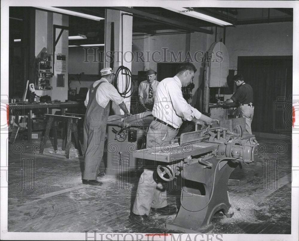 1953 Detroit Library Employees Carpenter - Historic Images
