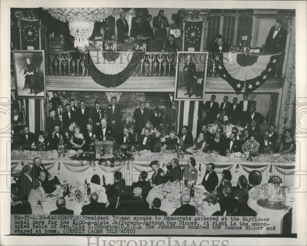 1948 President Harry Truman Jackson Dinner - Historic Images