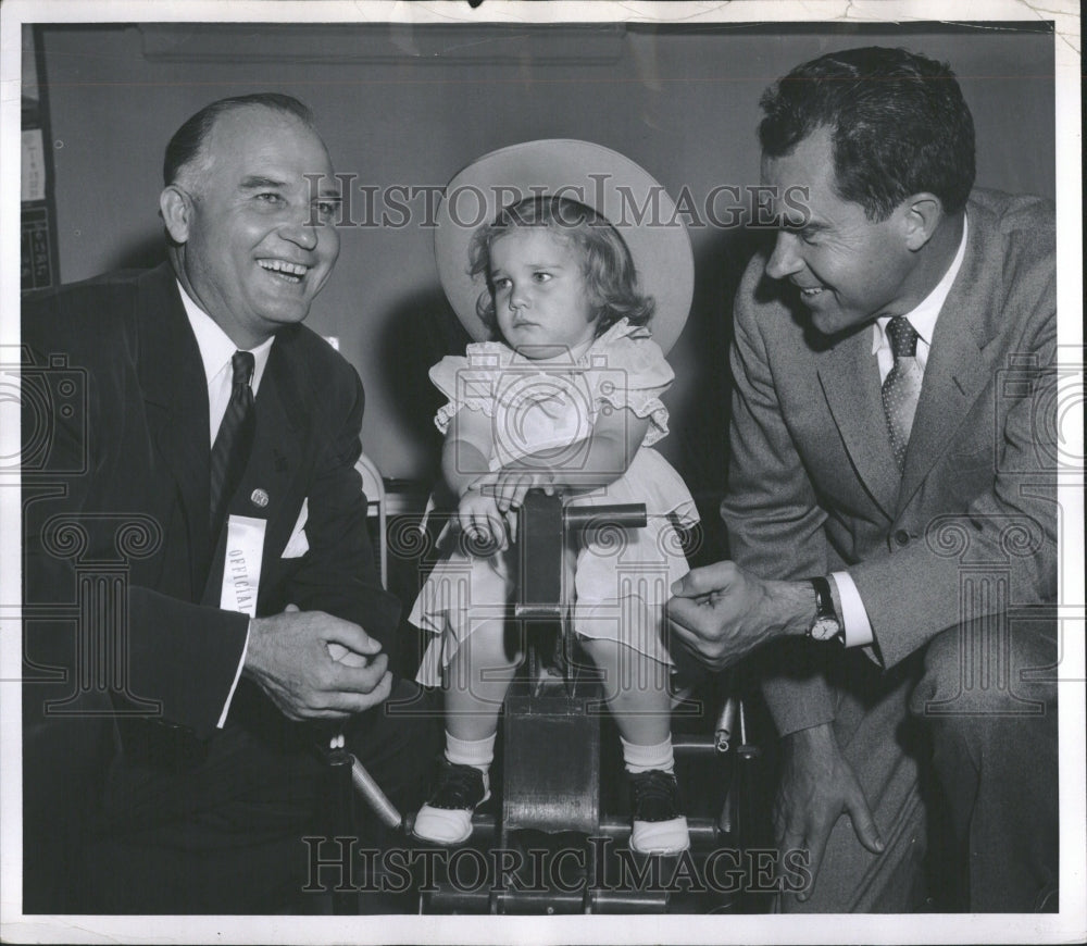 1956 Dan Thornton, Nixon,and Baby Susan - Historic Images