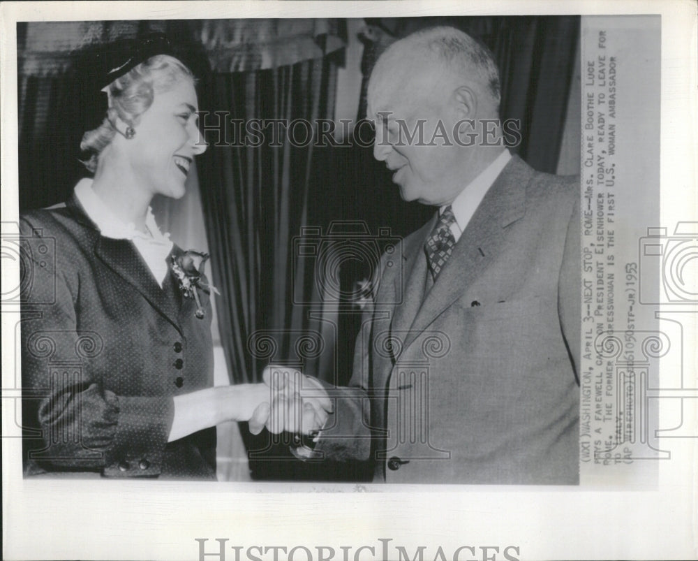 1953 Eisenhower Luce Italian Ambassador - Historic Images