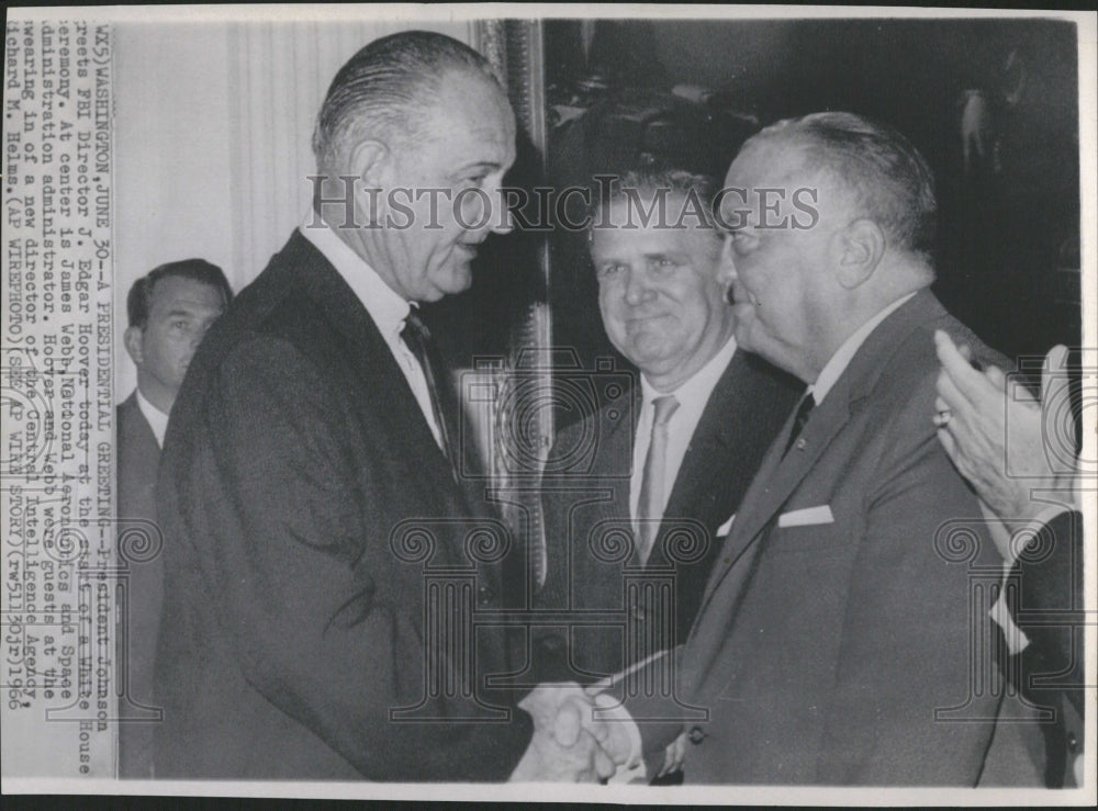 1966 President Johnson J. Edgar Hoover Webb - Historic Images