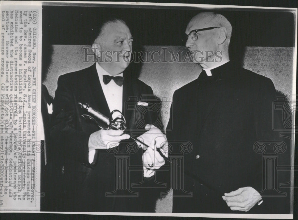 1964 J. Edgar Hoover James Maguire Loyola - Historic Images