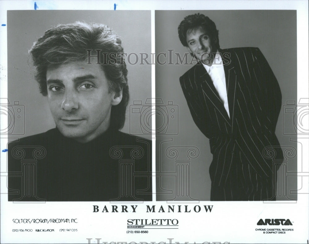 1988 SInger Barry Manilow Arista Records - Historic Images