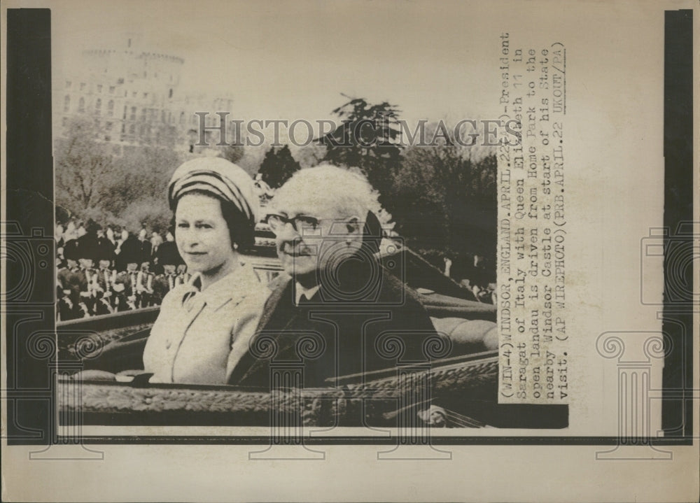 1969 President Saragat Queen Elizabeth II - Historic Images