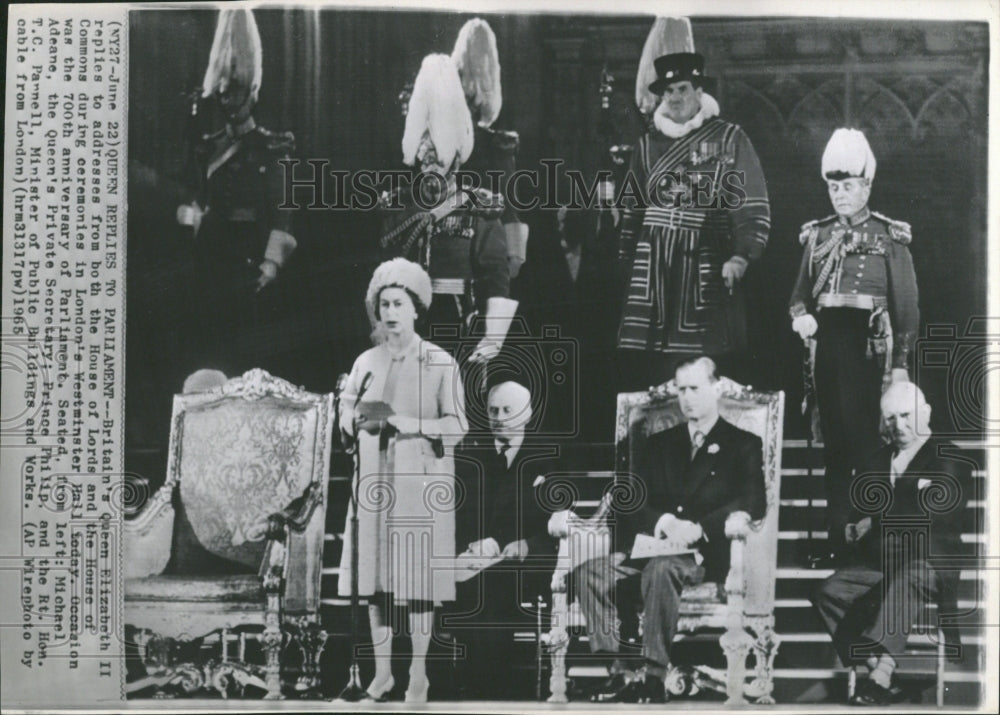 1965 Queen Elizabeth II Parliament - Historic Images