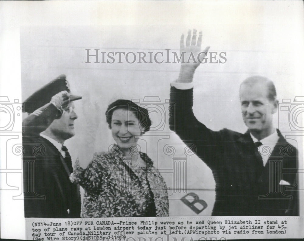 1959 Prince Phillip Queen Elizabeth II - Historic Images