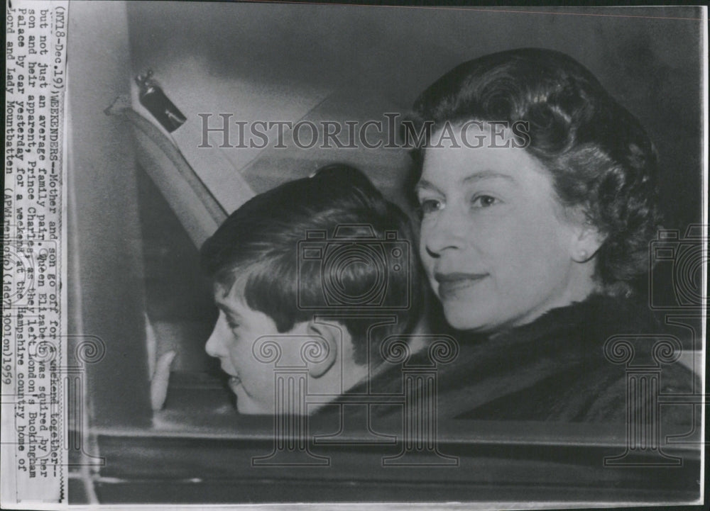 1959 Queen Elizabeth II and Prince Charles - Historic Images