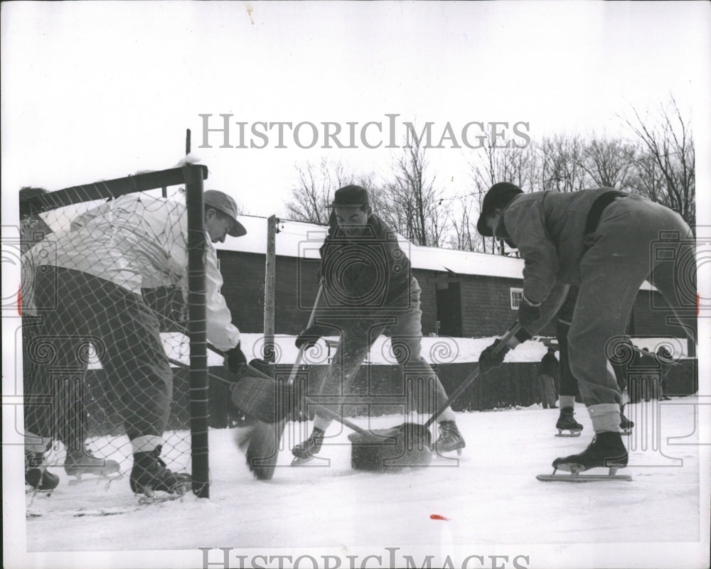 1952 Broom Ball Ice Game Origin Canada - Historic Images