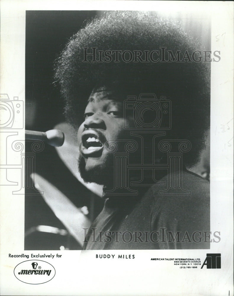 1972 Buddy Miles American Rock Fun Drummer - Historic Images