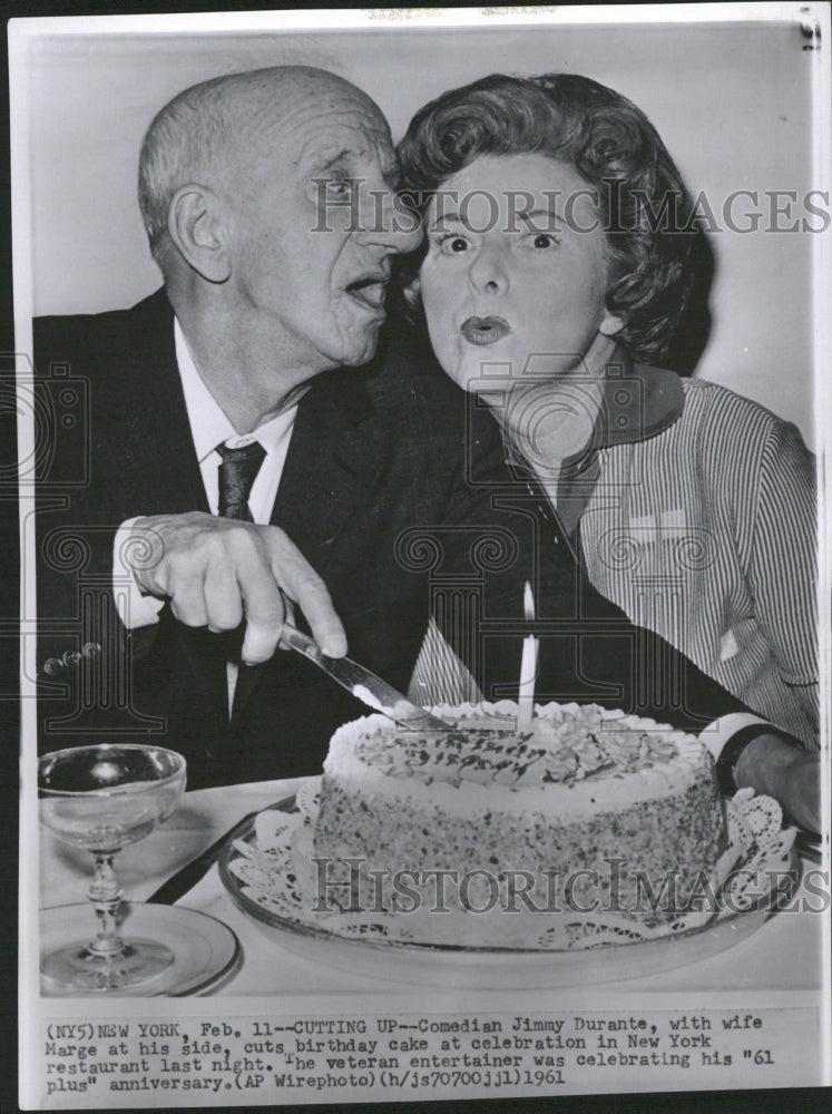 1961 Jimmy&quot; Durante American Singer Comedia - Historic Images